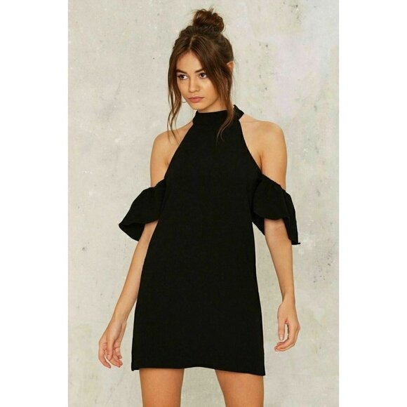 Nasty Gal Womens Black Ginny Halter Cold Shoulder - Picture 4 of 11
